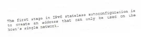 The first stage in IPv6 stateless autoconfiguration is to create an address that can only be used on the host's single network.