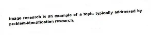 Image research is an example of a topic typically addressed by problem-identification research.