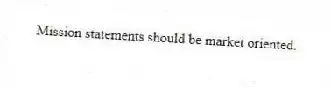 Mission statements should be market oriented.