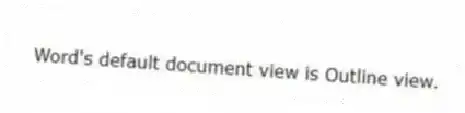 Word's default document view is Outline view.