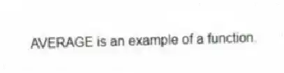 AVERAGE is an example of a function.