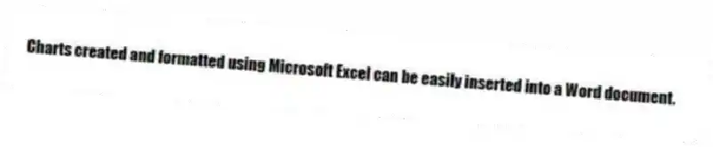 Charts created and formatted using Microsoft Excel can be easily inserted into a Word document.