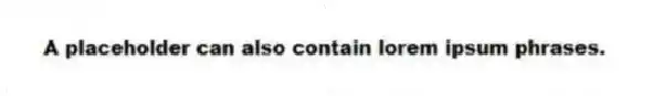 A placeholder can also contain lorem ipsum phrases.