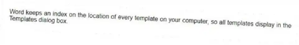 Word keeps an index on the location of every template on your computer, so all templates display in the Templates dialog box.