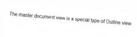 The master document view is a special type of Outline view.