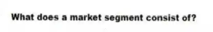 What does a market segment consist of?