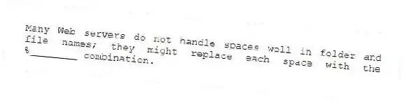 Many Web servers do not handle spaces well in folder and file names; they might replace each space with the %________ combination.