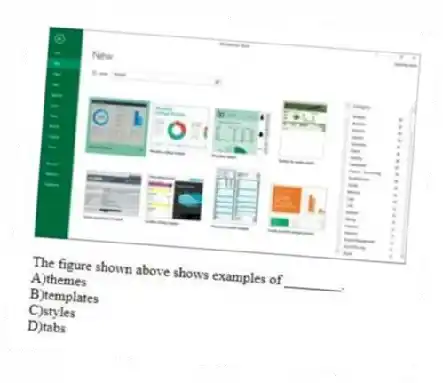 The figure shown above shows examples of ________.
A)themes
B)templates
C)styles
D)tabs