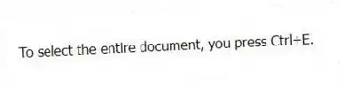 To select the entire document, you press Ctrl+E.