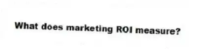 What does marketing ROI measure?