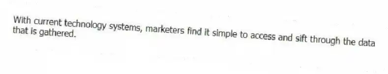 With current technology systems, marketers find it simple to access and sift through the data that is gathered.