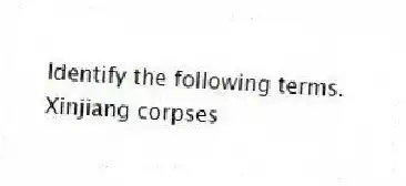 Identify the following terms.
-Xinjiang corpses