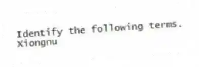 Identify the following terms.
-Xiongnu