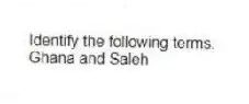 Identify the following terms.
-Ghana and Saleh