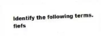 Identify the following terms.
-fiefs
