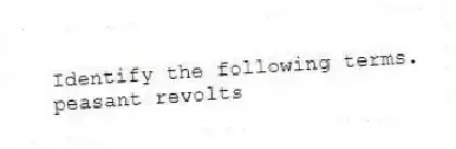 Identify the following terms.
-peasant revolts