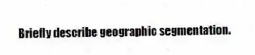 Briefly describe geographic segmentation.
