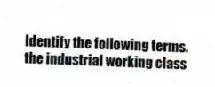 Identify the following terms.
-the industrial working class