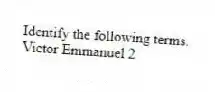 Identify the following terms.
-Victor Emmanuel 2