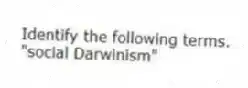 Identify the following terms.
-"social Darwinism"