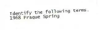 Identify the following terms.
-1968 Prague Spring