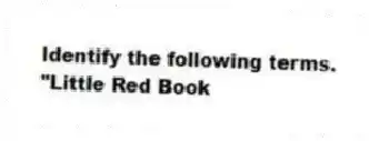 Identify the following terms.
-"Little Red Book