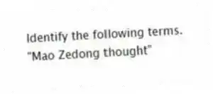 Identify the following terms.
-"Mao Zedong thought"