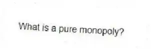 What is a pure monopoly?