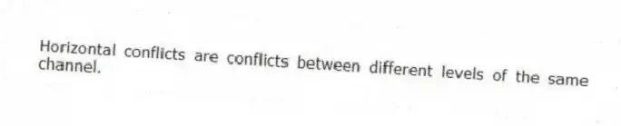 Horizontal conflicts are conflicts between different levels of the same channel.