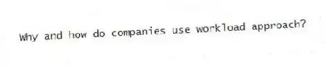 Why and how do companies use workload approach?