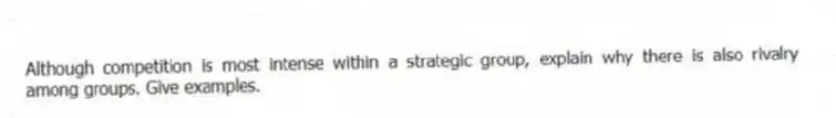 Although competition is most intense within a strategic group, explain why there is also rivalry among groups. Give examples.