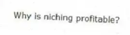 Why is niching profitable?