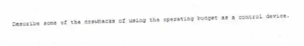 Describe some of the drawbacks of using the operating budget as a control device.