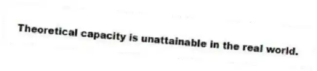 Theoretical capacity is unattainable in the real world.