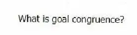 What is goal congruence?