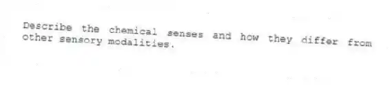 Describe the chemical senses and how they differ from other sensory modalities.