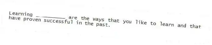 Learning __________ are the ways that you like to learn and that have proven successful in the past.