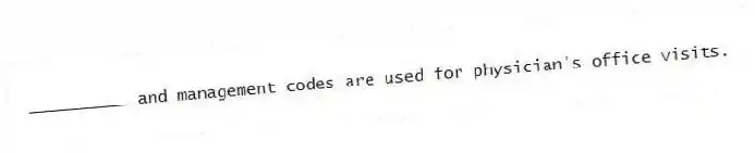 __________ and management codes are used for physician's office visits.