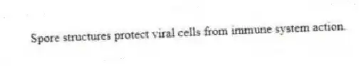 Spore structures protect viral cells from immune system action.