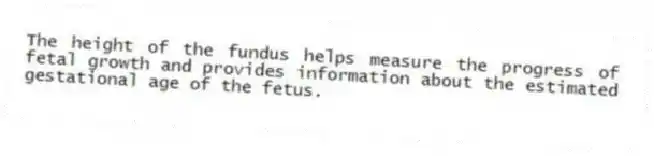 The height of the fundus helps measure the progress of fetal growth and provides information about the estimated gestational age of the fetus.