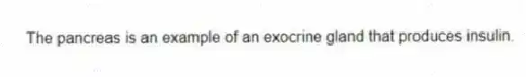 The pancreas is an example of an exocrine gland that produces insulin.