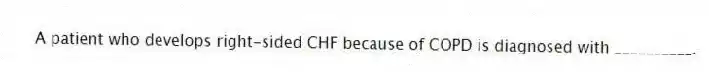 A patient who develops right-sided CHF because of COPD is diagnosed with __________.