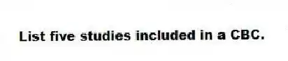 List five studies included in a CBC.