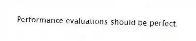 Performance evaluations should be perfect.