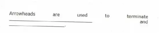 Arrowheads are used to terminate ______________________________ and ____________________.
