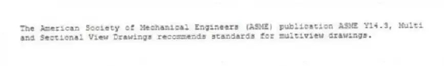 The American Society of Mechanical Engineers (ASME) publication ASME Y14.3, Multi and Sectional View Drawings recommends standards for multiview drawings.