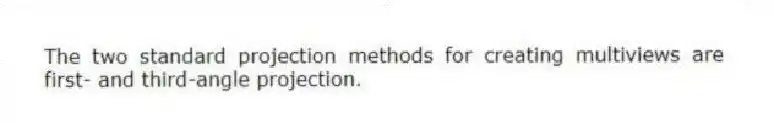 The two standard projection methods for creating multiviews are first- and third-angle projection.