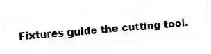 Fixtures guide the cutting tool.
