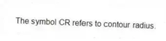 The symbol CR refers to contour radius.