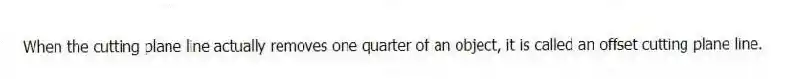 When the cutting plane line actually removes one quarter of an object, it is called an offset cutting plane line.